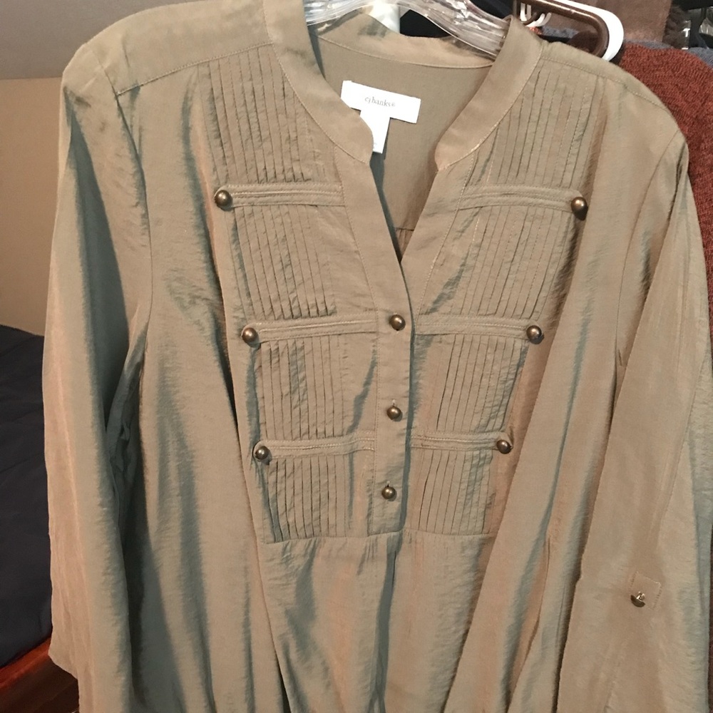 Women’s Green Blouse with army inspired design